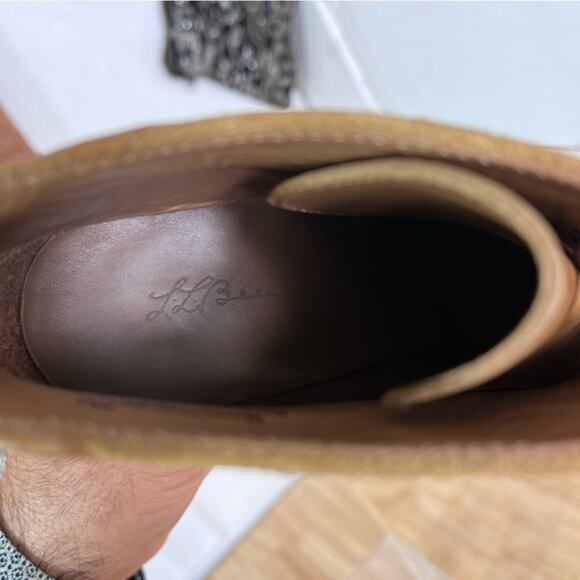 L.L. Bean Boots Women 8 M Brown Lace Up Leather Suede Heeled - Picture 9 of 11